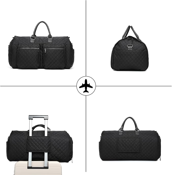 seyfocnia Convertible Carry on Garment Bag for Women, Garment Bags for Travel with Shoe Pouch 2 in 1 Hanging Suitcase Suit Bag for Women Travel Duffle Bag Garment Bag - Image 5