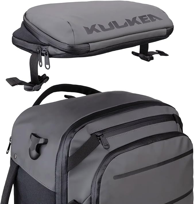Käydä 36L Travel Backpack - Spacious Carry On Backpack with Detachable Travel Pouch, Magnetic Water Bottle Pocket, Passport and Laptop Pocket - Convertible Boot Bag for Snow Sports (Black/Gold) - Image 7