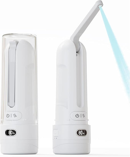 Portable Bidet - Handheld Rechargeable Electric Travel Bidet Sprayer with 3 Pressure - IPX7 Waterproof for Bathroom Ultimate Personal Hygiene Cleaning at Home and Camping (White)