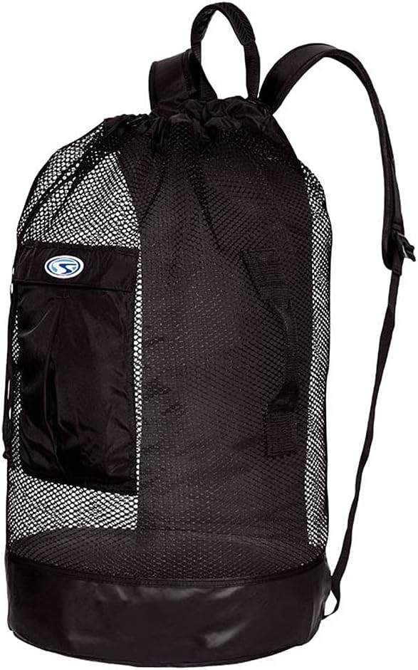 Stahlsac Panama Mesh Backpack: Convienent 103L size, ideal for dive gear, dry pockets, BLACK by Stahlsac