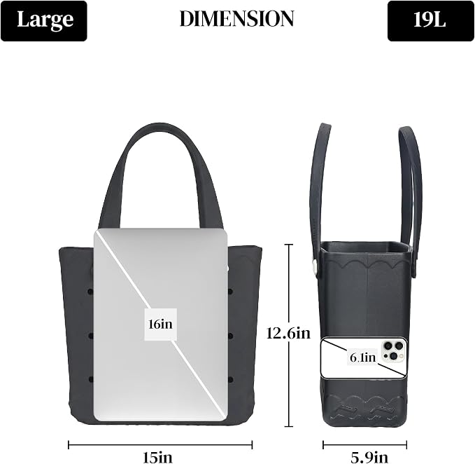 Rubber Beach Bag Waterproof Durable Large Tote Bag for Beach Sports Pool Swim Travel EVA Tote - Image 7