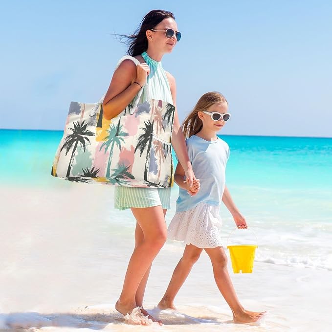senya Large Beach Bags Totes Swim Canvas Tote Shoulder Bag Water Resistant Bags for Gym Travel Daily - Image 2