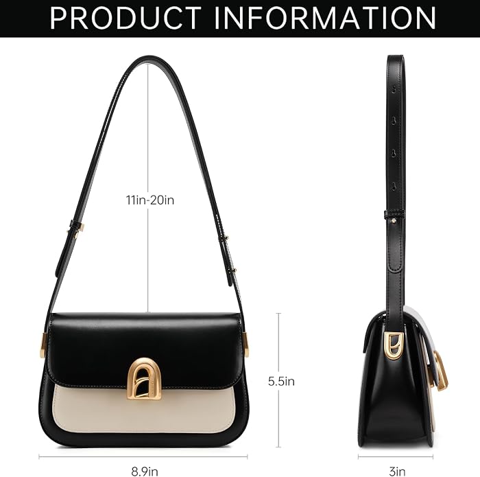 LAFESTIN Genuine Leather Shoulder Bag for Women with Adjustable Strap, Crossbody Purses For Women, Designer Inspire Handbags - Image 4