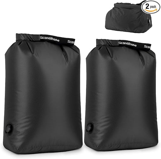 Travel Laundry Bag, Pump-Free Vacuum Compression Dirty Clothes Bag, Reusable Waterproof & Washable Laundry Bag, Wet and Dry Bag, Ideal for Suitcases, Road Trip Essentials (2 Pcs, L+L) Black by EPEDAL24