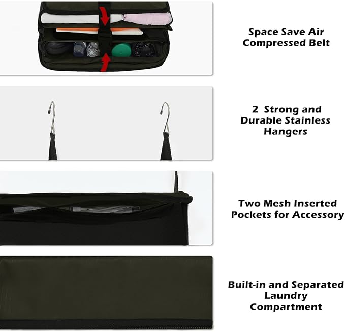 TABITORA Portable Hanging Travel Shelves Bag Packing Cube Organizer Suitcase Storage Large Capacity - Image 5