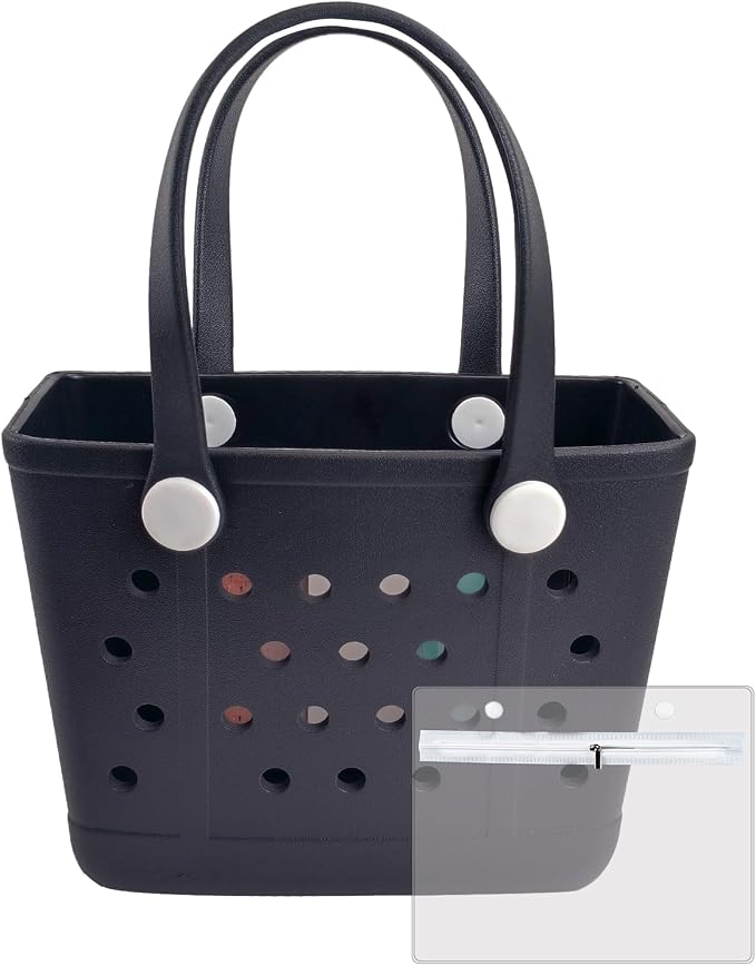 Lightweight Extra large Rubber Beach Bag Small mini Tote Bag for Gym Waterproof medium Open Handbag for Pool Sports by Addoklm