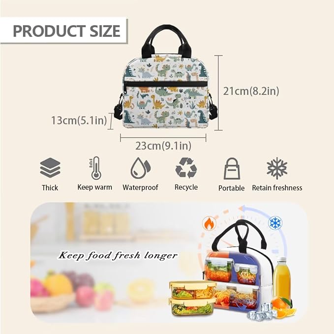 Dinosaur Kids Backpack Boys Girls for Preschool Child Bookbag Preschool Backpack Primary Elementary School Bags with Lunch Bag and Pencil Case, 3Pcs - Image 5