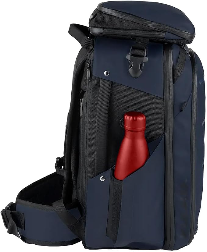 Käydä 36L Travel Backpack - Spacious Carry On Backpack with Detachable Travel Pouch, Magnetic Water Bottle Pocket, Passport and Laptop Pocket - Convertible Boot Bag for Snow Sports (Steel Blue) - Image 6