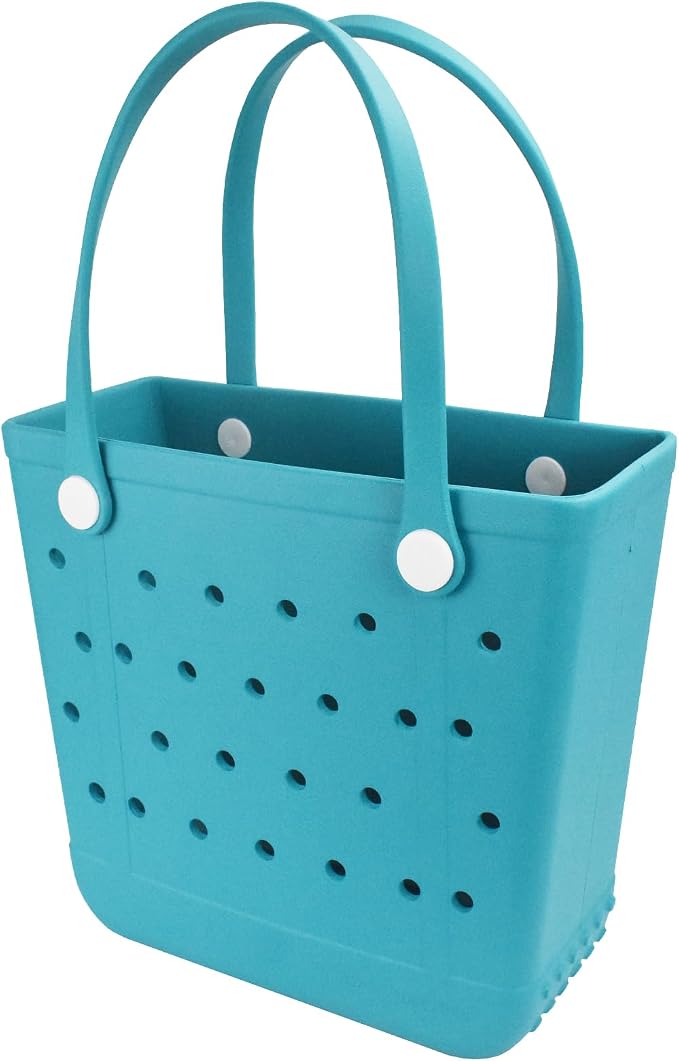 Rubber Beach Bag for Women, Waterproof Travel Tote Bags for Beach | Waterproof Sand-proof Tote Bags with Zipper Pocket, Durable Lightweigh Tote Bag for Outdoor - Image 9