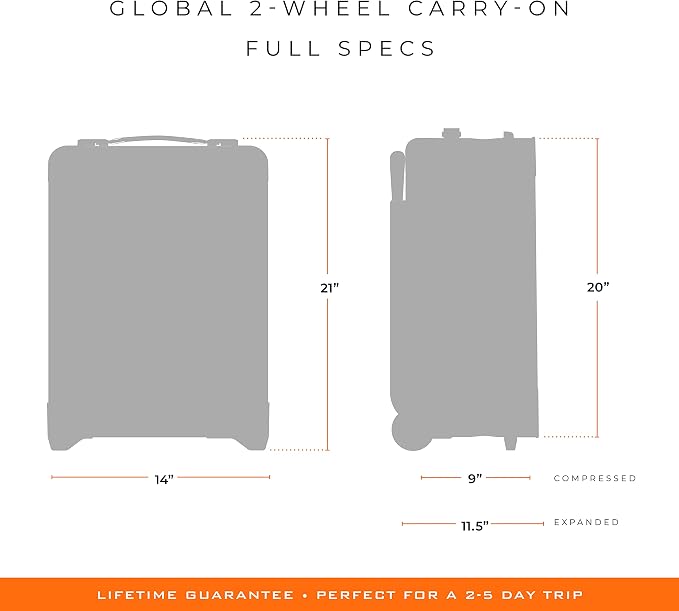 Briggs & Riley Global 2-Wheel Expandable Carry On - Luggage for International Travel, Suitcases with Wheels, Softside Rolling Bag for Men & Women, Self-Repairing Zipper - Baseline Collection, Black - Image 18