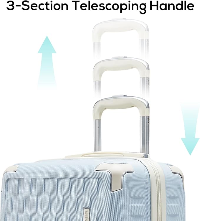 Melalenia Luggage 10 Piece Sets Clearance,Large Suitcase Set Spinner Wheels with TSA Locks,Hard Shell Luggage Sets for Women Travel Suitcase (Light Blue Beige) - Image 5