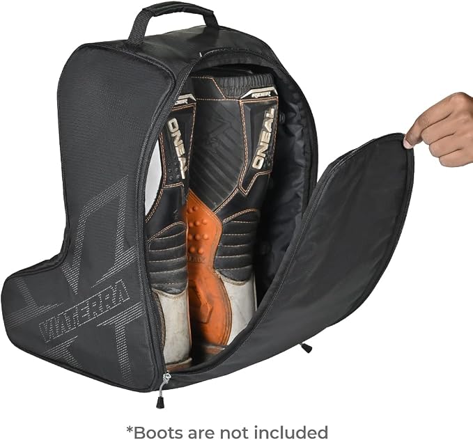 ViaTerra Boot Bag/Shoe Travel Bag for Motorcycle Riding Boots | Available in 2 Sizes | Compatible for Motocross Knee high Boots (Large) - Image 3