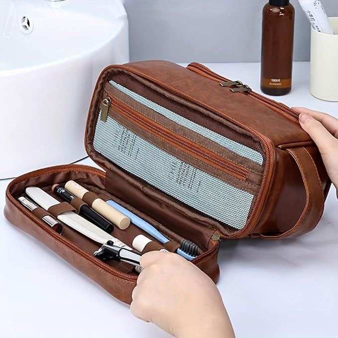 Personalized Toiletry Organizer with Bottom Compartment, Custom Name Large Travel Makeup Bag for Men & Women - Image 4