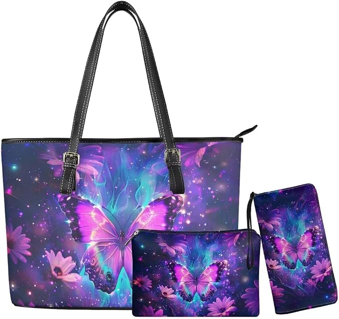 Women Purse Handbags Wallet Sets Leather Shoulder Tote Bag for Women,Top Handle Purse with Wrist Wallet Bag by Unknown