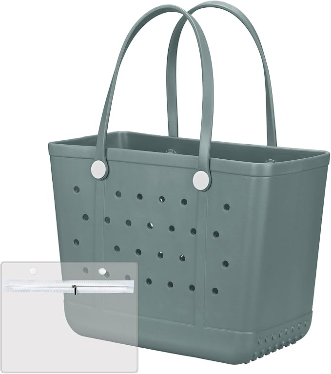 Juyeesm X Large Rubber Tote Bag for Boat, Beach, Pool-XL,18.9 * 13.8 * 8in | Oversized Rubber Beach Bags, Washable Beach Tote Bag, Durable Travel Bags for Work, Sport by Juyeesm