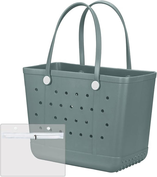 Juyeesm X Large Rubber Tote Bag for Boat, Beach, Pool-XL,18.9 * 13.8 * 8in | Oversized Rubber Beach Bags, Washable Beach Tote Bag, Durable Travel Bags for Work, Sport by Juyeesm