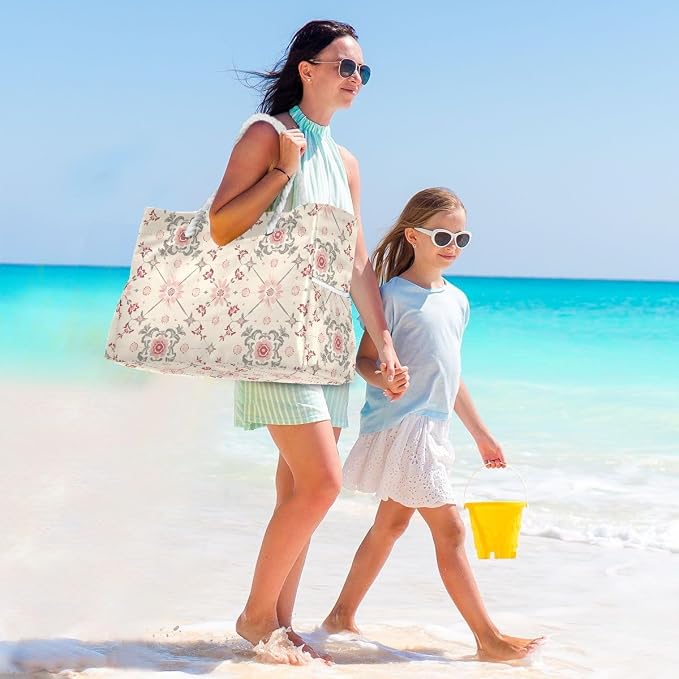 senya Large Beach Bags Totes Swim Canvas Tote Shoulder Bag Water Resistant Bags for Gym Travel Daily - Image 2