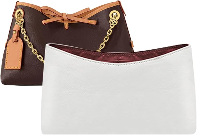 Doxo Purse Organizer Compatible with LV Carryall BB, Upgraded Lightweight Bag Insert with 9 Compartments, Custom Fit Inside Handbag Divider Shaper Accessories（White-Red, BB） by Doxo