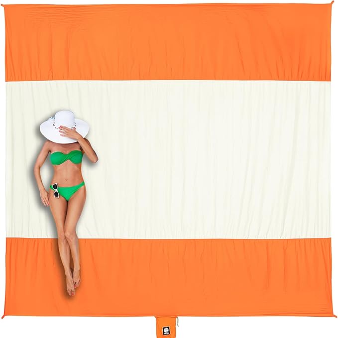 WEKAPO Beach Blanket Sandproof Waterproof, Extra Large Beach Mat, Oversized & Compact Sand Free, Quick Drying Beach Essentials for Vacation, Cruise, Picnic & Camping with Stakes by Wekapo