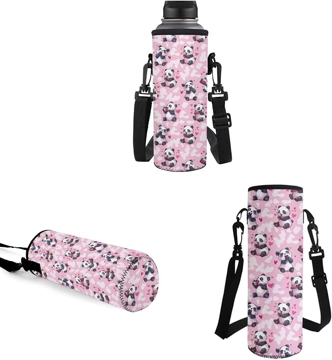 Backpack for School Teens Bookbags with Reusable Lunch Bag Pencil Pouch Water Bottle Organizer Set of 4, Panda Heart Hiking Bookbag Lightweight Book Bags Rucksack for Travel - Image 5
