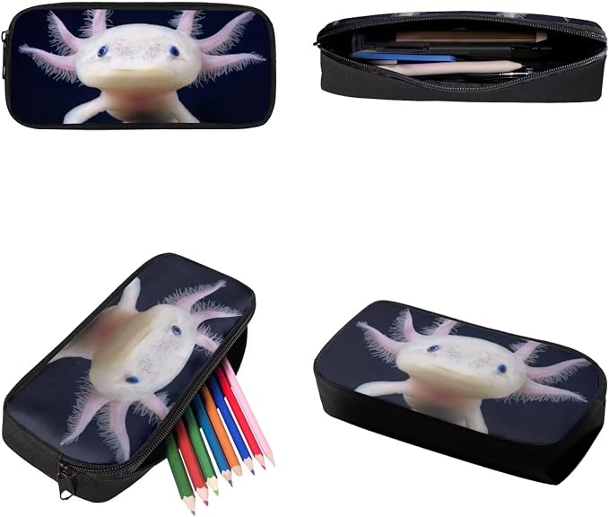Girls Boys School Backpack with Lunch Box Pencil Case Comfy Padded Lightweight Axolotl Backpack Set Kids Cute Bookbag Insulated Lunch Bag Student Large Capacity Daypack 17 Inch - Image 5