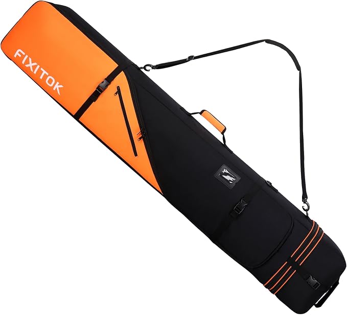 FIXITOK Snowboard & Ski Bag for Air Travel, Waterproof Full Padded Snowboard Bag Fit Board, Boots, Clothes, Helmet and Gear, Adjustable Length Ski Bag(157CM-181CM) by FXIXTOK