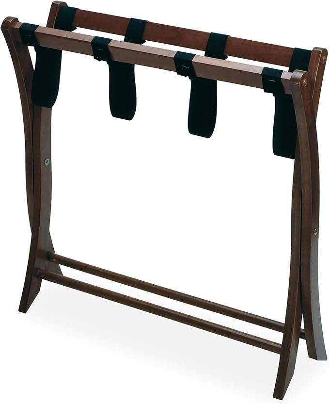 Winsome Scarlett Luggage Rack in Walnut, Sturdy Folding Suitcase and Bag Stand for Guest Room, Bedroom, Must Have Foldable Storage Essential for Guests, Small Businesses, Home - Image 2