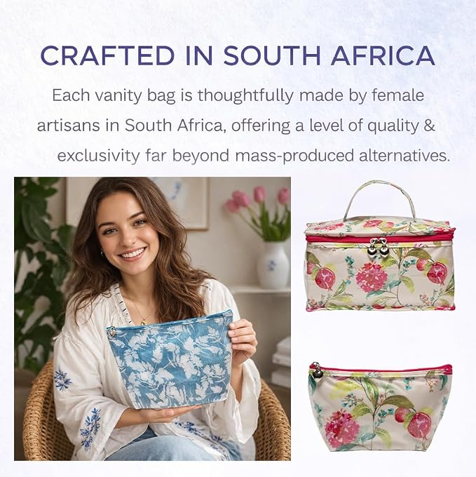 Jacaranda Living Medium Cosmetic Bag – Waterproof PVC-Lined Makeup & Toiletry Bag for Women, Zipper Organizer for Skincare, Cosmetics & Travel Essentials, Pomegranate - Image 9