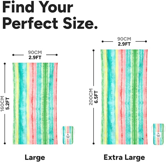 Dock & Bay Beach Towel - Quick Dry, Sand Free - Compact, Lightweight - 100% Recycled - Includes Bag - Watermelon Sugar - Large (160x90cm, 63x35) - Image 5