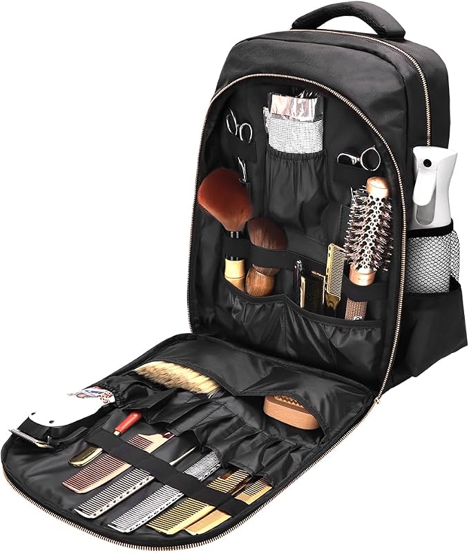 CGBARBER Barber Supplies Bag Organizer for Clippers and Supplies, Portable Hairstylist Clipper Backpack Travel Barber Shop Tools Bag - Image 2