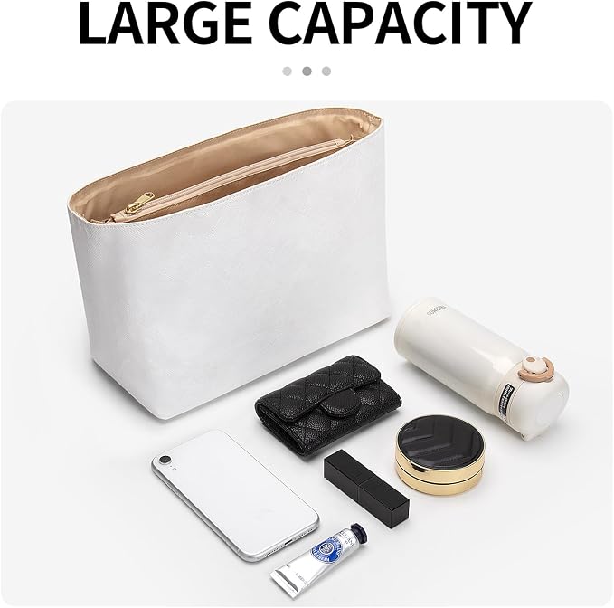 Tote Bag Organizer Insert Compatible with Geya Hobo Handbag, Dupont Paper Inner Purse Organizer Insert, Makeup Liner Bag Shaper (White) - Image 8