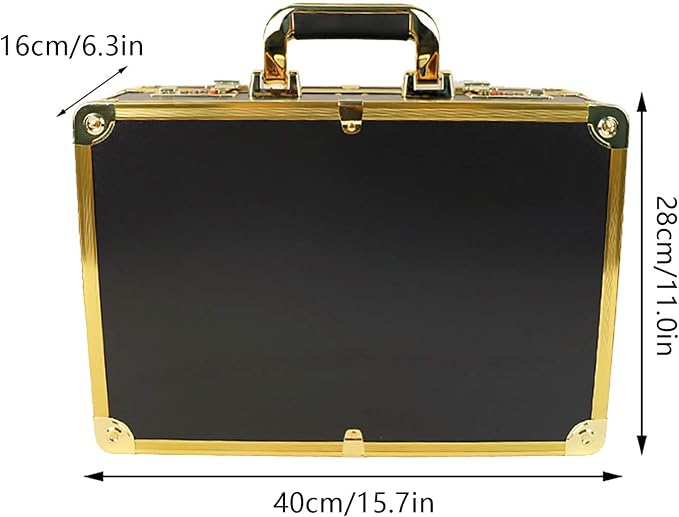 Barber Carrying Case Barber Case, Stylist Tool Box rofessional Salon Hair Cutting Grooming Kit Storage Organizer for Clippers, Scissors, Barber Supplies (Gold) - Image 8