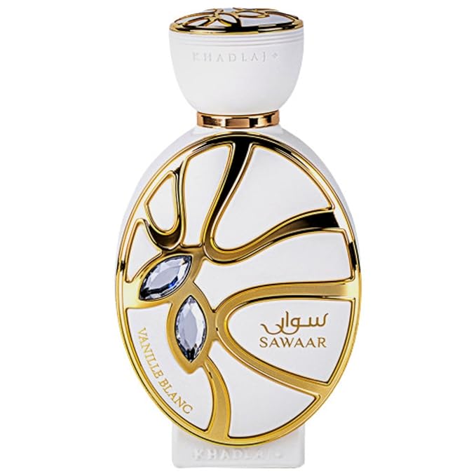 Khadlaj Sawaar Vanille Blanc – Vanilla, Sweet, Woody – Extrait de Parfum Long-Lasting Fragrance for Everyone, 3.4 Ounce / 100 ml
