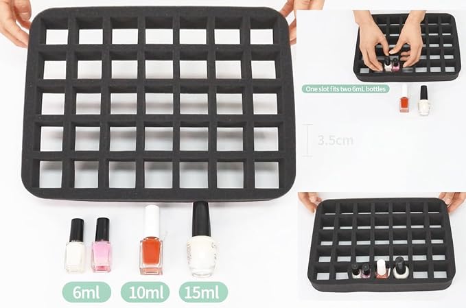 OCHEAL Nail Polish Organizer, Holds Nail Lamp and 45+ Bottles 2-in-1 Nail Polish Storage Case,Detachable Nail Techs Gel Kit Supplies Carring Bag for Manicurist Tools 45-Slot Nail Holder-Green - Image 8