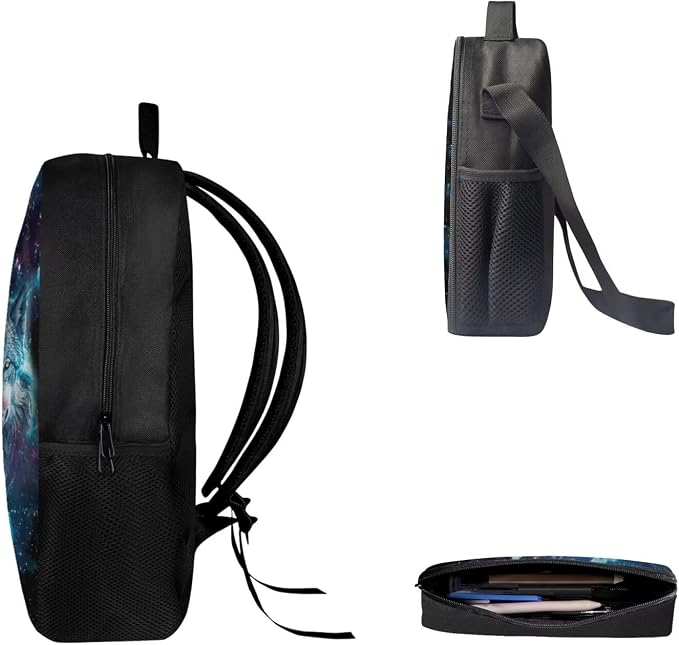 AFPANQZ Kids Backpack 3 Pieces Set Large Capacity School Bags with Heat Insulated Lunch Bags Small Pencil Bags 3 Pack - Image 3