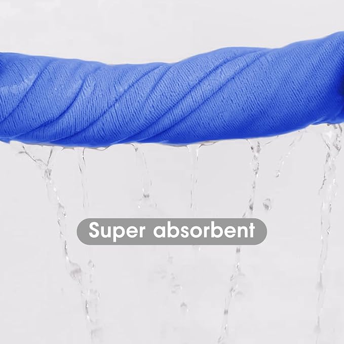 JML Microfiber Bath Towels Set with Hanging Loop, Blue, 27" x 55", 6 Pack | Large, Absorbent, Soft, Fast Drying, Lint free, Fade Resistant, Multipurpose for Adult, Beach, Pool, Sport, Yoga - Image 5