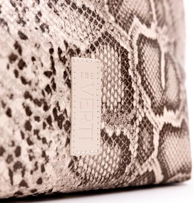 THE VERTI-Vertical Waterproof Makeup & Toiletry Bag | 23-Pocket Organizer with Upright, Fold-Down Design for Skincare, Toiletries & Essentials (Snake, Large) - Image 7