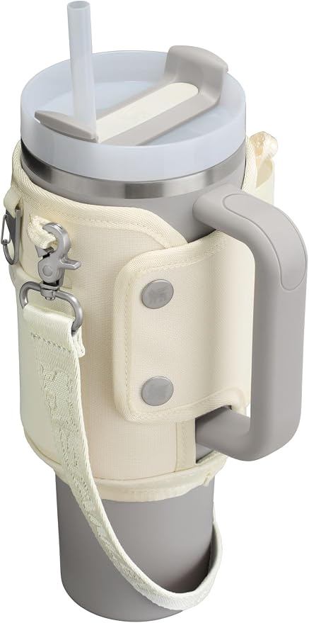 STANLEY All Day Quencher Carry All for 40 oz Tumbler with Handle | Crossbody Bag with Phone Holder Pocket, Card Sleeve & Detachable Strap | Water Bottle Carrier Bag | BPA-Free | Cream - Image 3