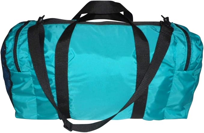 Duffle Bag Wet and Dry with One End Compartment Mesh, Front Pocket, Made In USA (Turquoise) - Image 5