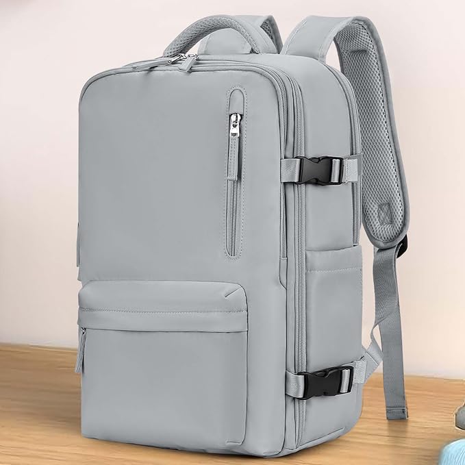 WONHOX Large Travel Backpack Women, Carry On Backpack,Backpack Waterproof Outdoor Sports Rucksack Casual Daypack, Grey - Image 2