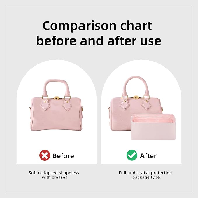 DGAZ Silk Purse Organizer Insert Fits LV Speedy 16/20/25/30/35/45 bags，Silky Smooth Bag Organizer，Luxury Handbag & Tote Shaper（Pink，SP30） - Image 4