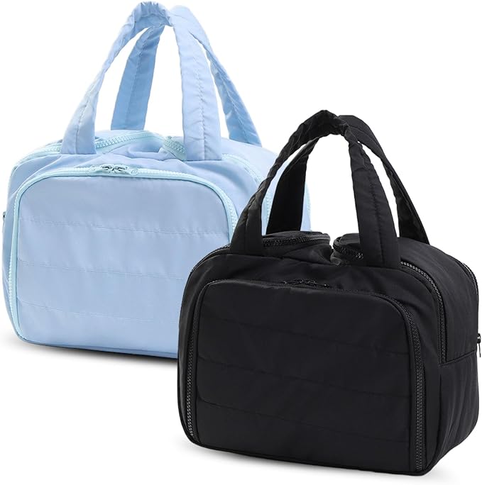 Toiletry Bag,Toiletry Bag, Waterproof Lightweight Large Wide-Open Travel Toiletry Bags, Puffy Cosmetic Makeup Bag for Traveling, Accessories, Essentials, Toiletries (2Pcs-B) by tarcegta