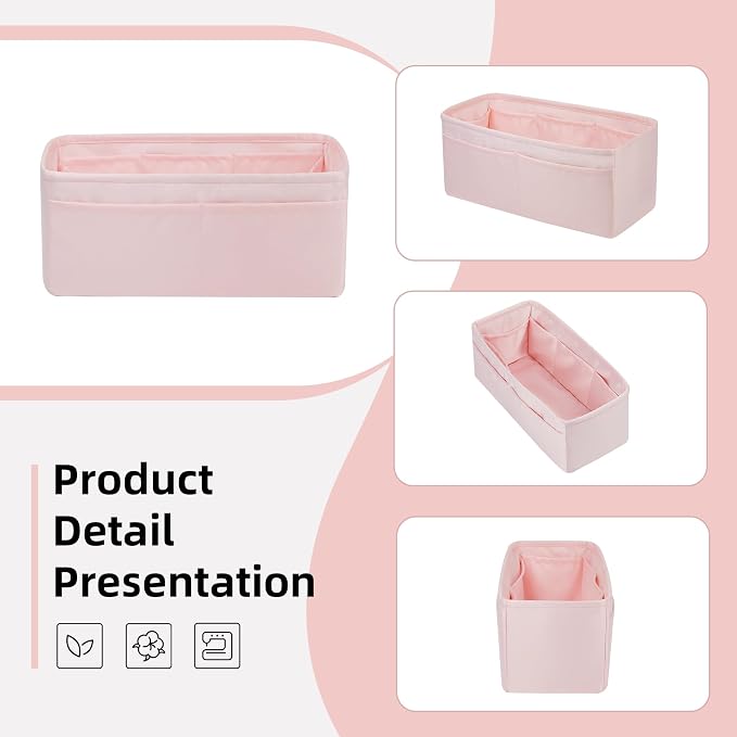 DGAZ Silk Purse Organizer Insert for Birkin Bag(Pink,BK20) | Soft and Lightweight,Perfect Fit,Multi-pocket Storage,Bag Protector,Luxury Bag Care,Handmade,for Smooth Bag Organizer - Image 7