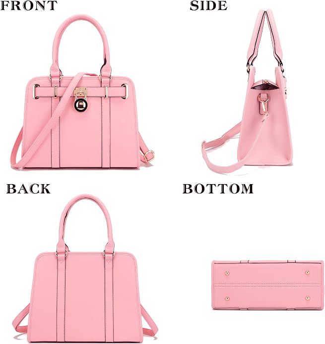 Qiyuer Structured Satchel Tote Handbags Set Women Purses with RFID Wallet | Premium, Sturdy, Spacious, Chic for Daily & Work, Vegan PU Leather, Multi-way Carry, Large Capacity RFID Wallet, Ideal Gift - Image 2