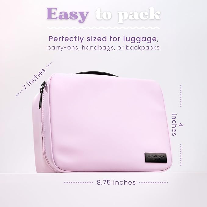 CLEAN SKIN CLUB Clean Towels XL Dedicated Travel Cosmetic Makeup Bag, Portable Large Capacity Beauty Toiletry Water Resistant Organizer Case with Dividers, Zipped Compartments - Image 6