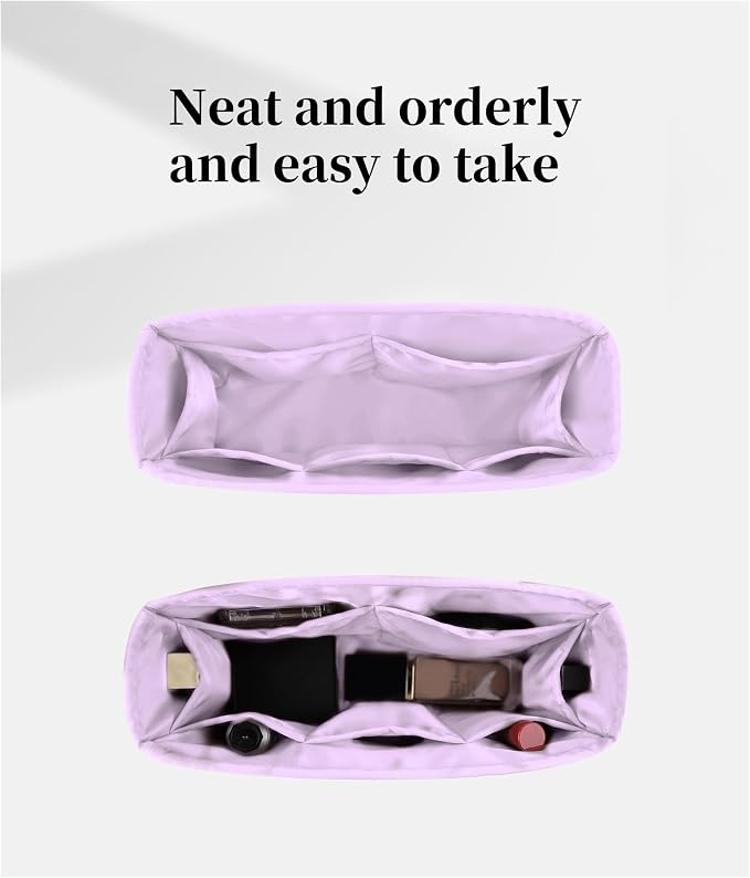 Purse Organizer Insert, Silky-Soft Lightweight Design, Multi-Pocket, Keeps Bag Organized & Protects Interior, Fits Chanel Classic Flap Mini, Ideal for Travel & Daily Use(Plum, CF Mini 20) - Image 2