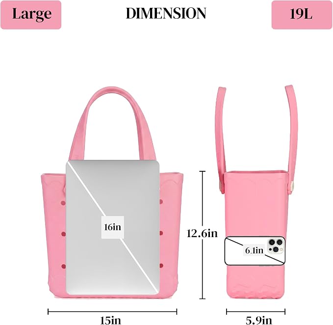 Rubber Beach Bag Waterproof Durable Large Tote Bag for Beach Sports Pool Swim Travel EVA Tote - Image 7