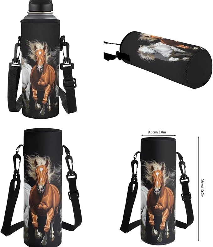 Horse Backpack and Lunch Box for Girls 6-8/8-10 Black Bookbag for 3rd Grade 17in Primary/Elementary School Book Bag and Lunchbox 4PCS Kids Back to School Back Pack Set - Image 7