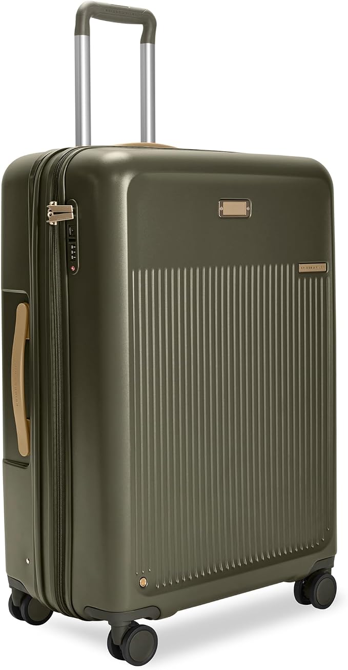 Briggs & Riley 30" Large Expandable Spinner - Checked Luggage for Travel, Suitcases with Wheels, Hardside Rolling Bag for Men & Women, Self-Repairing Zipper - Sympatico Collection, Olive by Unknown
