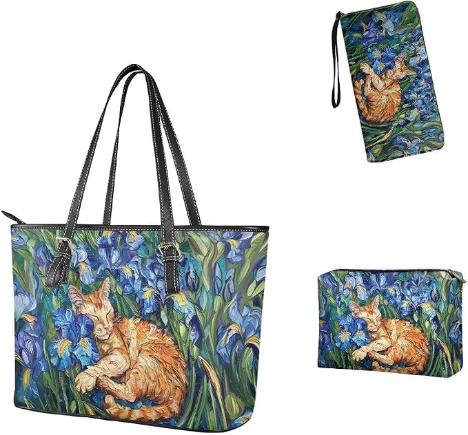 Women Purse Handbags Wallet Sets Leather Shoulder Tote Bag for Women,Top Handle Purse with Wrist Wallet Bag - Image 4